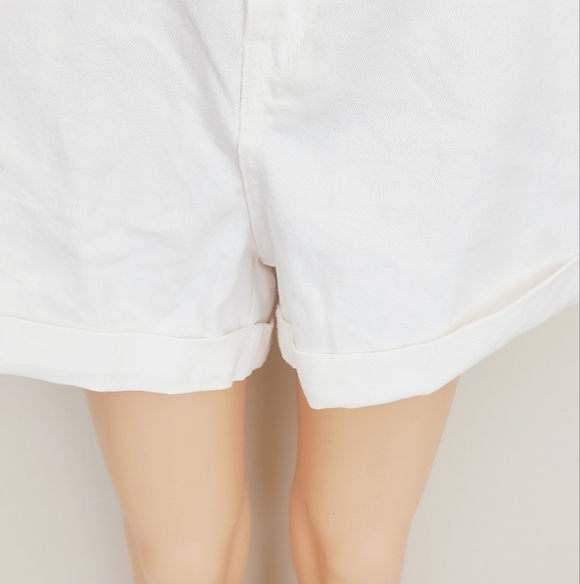 H&M High Waist Paper Bag Off White Shorts - Picture 8 of 12